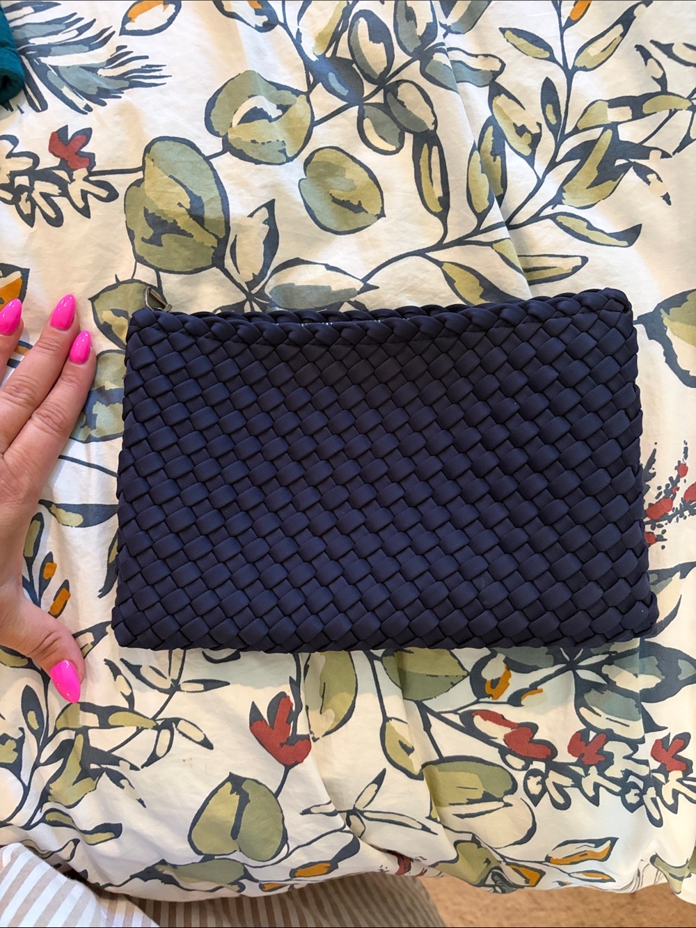 Naghedi Navy Woven Tote Bag - Picture 7 of 7
